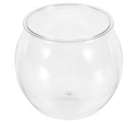 iplusmile Decorative Plastic Fish Tank Unbreakable Tabletop Aquarium for Small Fish Compact and Stylish Desktop Planter Elegant Round Design for Home Decor Durable Space Saving Tank