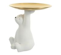 iplusmile Decorative Polar Bear Shaped Storage Tray for Keys with Resin and Stainless Steel Material, Artistic and Delicate Design, for Office and Desk Decoration