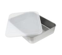 iplusmile Deep Stainless Steel Baking Pan with Lid 26x20x5cm, Fresh-Keeping Food Storage Box Suitable for Oven and Refrigerator, Carbon Steel Bakeware Tray for Bread and Cake