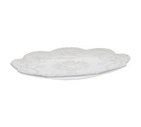 iplusmile Delicate Embossed Ceramic Plate Large Decorative Food Serving Dish for Steak Pasta Breakfast and Afternoon Tea Porcelain Dinnerware for Home and Restaurant Use