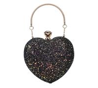 iplusmile Delicate Heart-shaped Party Handbag for Women Made of Metal and Pu, Featuring A Small Evening Bag Design with Storage Pouch, for Weddings and Special Occasions