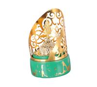 iplusmile Delicate Metal Incense Burner with Lid Aromatherapy Censer for Home Office Yoga Decor Green Creative Arabic Style