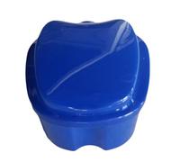 iplusmile Denture Storage Box Random Color with Strainer Hinge 2pcs Portable Plastic Denture Case in Blue Easy to Carry for Daily Use and Travel