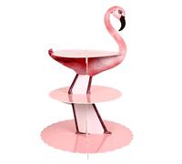 iplusmile Dessert Paper Three-layer Display Shape Cake Flamingo Rack with Snack and Holder for Elegant Appearance Parties and Weddings