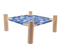 iplusmile Detachable Hedgehog Sleeping Bed with Wooden Rack for Small Pets, Elevated Rectangular Cloth and Wood Bed Providing Greater Stability, for Hamster Cage and Rabbit Cage