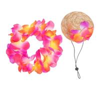 iplusmile Dog Costume with Fabric Hat and Party Dog Garland Comfortable Protects the Hot Sun at Beach Vacations and Pool Parties