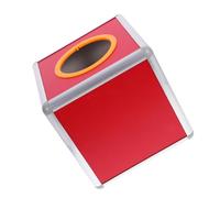 iplusmile Donation Box with Aluminum Border 30Cm Red - Wooden Raffle Ticket Container for Party Fundraising and Contest Voting