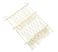 iplusmile Double-layer Stuffed Animal Storage Hammock with Woven Mesh and Wooden Sticks, Easy to Install Cotton Rope Wall Hanging Book Shelf for Bedroom Storage and Room Styles