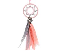 iplusmile Dream Catcher Capture Beautiful Dreams and Eliminate Nightmares Retro Pendant with Pink Fake Plume and Iron Braid Delicate Handmade Hanging Decoration for Home Decoration