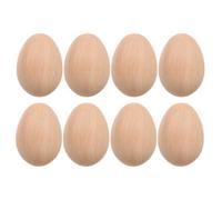 iplusmile Easter Eggs Smooth Khaki Wood Egg Models Natural Wooden 8pcs as Safe and Realistic Learning Tools for Crafting and Teaching Scenarios in Play Kitchen