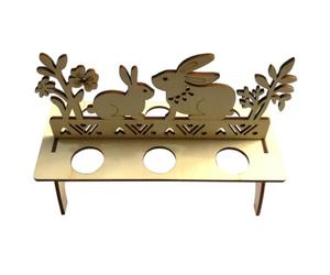 iplusmile Egg Decoration Holder Creative Easter with Wooden Carving Stand and Happy Easter Design Ready be Painted Decorated and Party Table