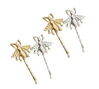 iplusmile Elegant Bee Shape Hair Clips Silver and Golden Colours Alloy Material 4pcs Lovely Barrette Hair Accessories for Women and Ladies Suitable for Daily Life and Evening Banquet