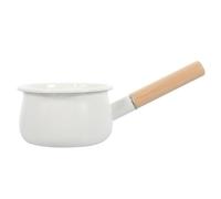 iplusmile Enamel Food Pot 15cm Non-Stick Stockpot with Single Handle White Complementary Food Cooking Utensil for Milk, Soup, and Instant Noodles