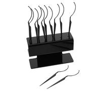 iplusmile False Eyelash Organizer with 12 Curved Sticks, Plastic Lash Display Stand for Beauty Professionals, Sl lack Design for Organized Storage and Easy Management at Salons