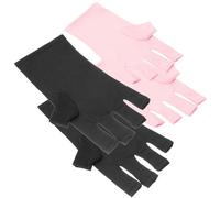 iplusmile Fingerless UV Protection Gloves with Anti UV Feature 2 Pairs Manicure Gloves Polyester Material Nail Art Accessories for Protecting Hands for Manicure Routine and Nail Art