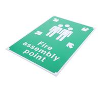 iplusmile Fire Assembly Point Sign Aluminum Reflective Sign with Symbol with Text for Park for Garden for Office for Bar