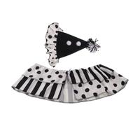 iplusmile Funny Clown Headwear Set with Cone Hat, Polyester Vintage Outfit | Black and White Polka Dot Details, Easy to Wear for Festival Events and Halloween Cosplay