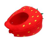 iplusmile Funny Plush Strawberry Shape Cosplay Headwear Party Hat Cute Cartoon Photo Prop for Halloween Christmas Masquerade and Costume Events Easy to Wear and Secure