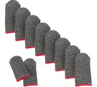 iplusmile Gaming Finger Sleeves Made of Silver Fiber Black Ultra-thin 10pcs with Fast Sweat Kick and Breathable Material Touch Screen Finger Protectors for Mobile Gaming