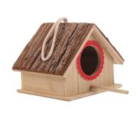 iplusmile Garden Wooden Bird House Natural Solid Wood Bird Feeder for Outdoor Nesting Easy to and Weather-resistant for Pet Art Adornment and Supplies