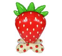 iplusmile Giant 154X98Cm Standing Strawberry Foil Balloon, Large Strawberry Fruit Balloon for Birthday Party Decorations, Summer Celebration Photo Prop