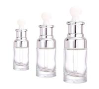 iplusmile Glass Dropper Bottles with Silver Cap Reusable 50ml 3pcs 30ml 20ml Essential Oil Container for Women's Daily Beauty and Perfume Making Travel Accessories