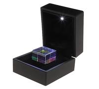 iplusmile Glass Rgb Dispersion Cube for Physics Teaching and Decoration with Delicate Box, Suitable for Natural Light Study in Junior High School and Primary School, Educational Optics Tool