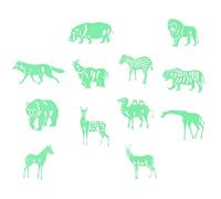 iplusmile Glowing Wall Decals 60Pcs Fluorescent Animal Shape Stickers for Bedroom and Nursery Ceiling Decoration