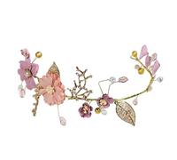 iplusmile Gold Leaves Bridal Headband Elegant Wedding Headpiece Hair Accessory for Women Lightweight Comfortable Vintage Floral Design for Special Occasions