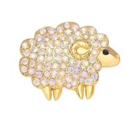iplusmile Golden Sheep Shaped Crystal Brooch Pin Alloy Material Smooth and Comfortable for Everyday Wear Elegant Animal Lapel Pin Accessory for Women