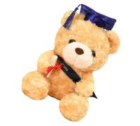 iplusmile Graduation Plush Bear for Teen, 23cm Soft Stuffed Bear with Light Brown Body and Blue Cap, Graduation Keepsake Gift for School Celebration