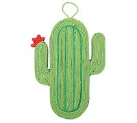 iplusmile Green Cactus Shaped Cat Sisal Scratching Mat with Hanging Rope, Sturdy Textured Design to Preserve Furniture, Suitable for Hanging on Doors or Doorknobs for Kitten Play