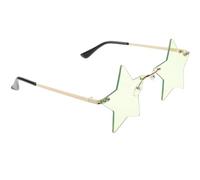 iplusmile Green Five Pointed Star Rimless Party Sunglasses for Most People | PC Build, Creative Chic Styling, Street Photo and Vacation Use, Attractive Frameless Look