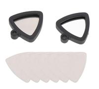 iplusmile Guitar Design Silicone Stainless Necklace Holder Steel with Hold Pick Install Triangle Shaped and Flexible Easy to Can 3 Guitar Picks