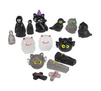 iplusmile Halloween Miniatures Resin with Ghost Crow Demon Tombstone DIY Spooky Village Accessories for Gothic Decor Compact Halloween Figures for Graveyard Displays