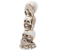 iplusmile Halloween Resin Skull Figurine 3d Overlapping Skeleton Head Tabletop Decor Halloween Party Prop Home Ornament