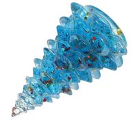 iplusmile Handcrafted Epoxy Xmas Tree Decoration Natural Crystal Chip Resin Desktop Ornament Creative Christmas Tree Decor and Festive Home Scene