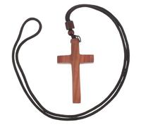 iplusmile Handcrafted Wooden Cross Necklace for Women with Lightweight Rope Chain, Comfortable Wear and Elegant Vintage Design, for Religious Events and Everyday Wear