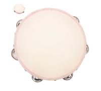 iplusmile Handheld Pink Tambourine Drum for Natural Skin Head Percussion Musical Instrument for Rhythm Development Dance and Stage Performance