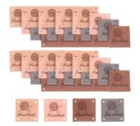iplusmile Handmade and Custom Made Present Products for Yarn Projects 40pcs Pu Leather Labels with 4 Holes, Easy to Sew and Attach, Classic Retro Style Clothes Tag