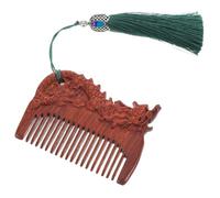 iplusmile Handmade Carved Green Sandalwood Comb for Women Compact Zodiac Hairbrush for Scalp Massage and Gentle Hair Grooming First Birthday Gift to Prevent Snagging and Remove Impurities