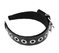 iplusmile Handmade Punk Style PU Leather Headband Black Buckle Edgy Hair Accessory for Women Alternative Dark Asian Inspired Headpiece