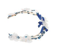 iplusmile Handmade White Soft Clay Bridal Hair Comb Lightweight Crystal Flower Headband Wedding Veil Accessory for Bride Elegant Romantic Hairpiece