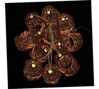 iplusmile Handwoven Rattan LED String Lights Warm Decorative Lamps for Bedroom Restaurant Patio Party Hanging Pendant Illuminated Decor