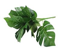 iplusmile Heads Artificial Monstera Leaves Tropical Green Faux Plants for Home and Office Decoration Realistic Simulation Indoor Greenery for Vase Arrangements and Floral DIY