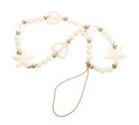 iplusmile Heart Beads Phone Lanyard Acrylic Mobile Phone Wrist Strap with Anti-lost Function and Decorative Design for Women and Suitable a Gift for Birthdays or Valentine's Day