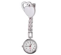 iplusmile Heart Shaped Hanging Fob Watch: Pocket Watch Waterproof Watch with Second Hand for Doctor (White)