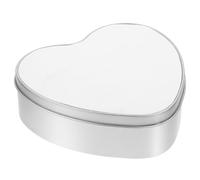 iplusmile Heart-shaped Sublimation Candy Holder Tinplate Box with Lid, Iron Storage Case for Delicate Small Things, Silver Colour with Good Sealing Effects, for Storage