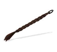 iplusmile Heat Resistant Synthetic Long Braided Ponytail Extensions Natural Seamless Double Ponytail Wrap Stylish Hairpiece for Women Daily Use and Parties Deep Brown