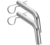 iplusmile Heavy-Duty Trailer Hitch Clip and Trailer Pin 2 Sets Silver Iron 5/8 Inch Diameter with Safety Clip and 105 Degree Bend for Towing